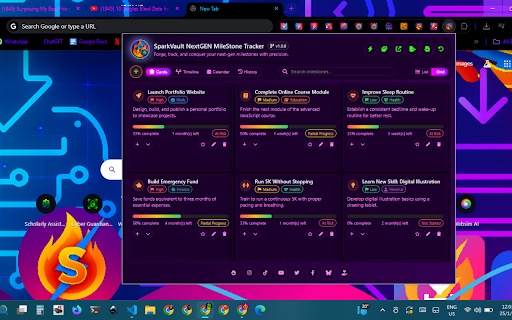 SparkVault NextGEN Milestone Tracker screenshot
