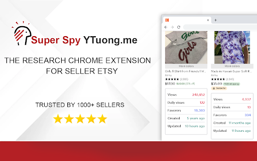 Super Spy HeyEtsy.com Web Extension screenshot