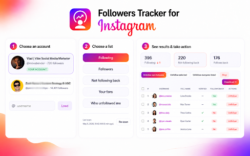 Followers Tracker for Instagram – Unfollowers & Bulk Unfollow screenshot