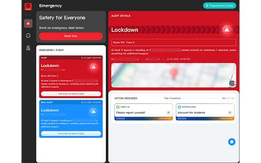 CrisisGo Safety Client Chrome Extension screenshot