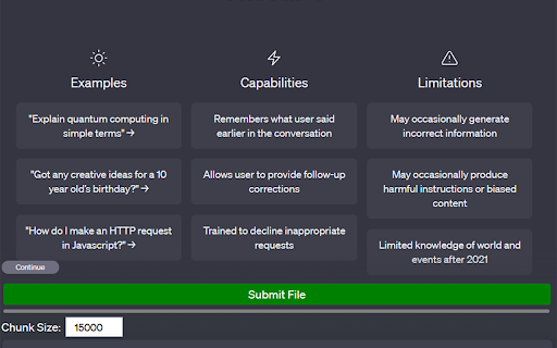 ChatGPT File Uploader screenshot