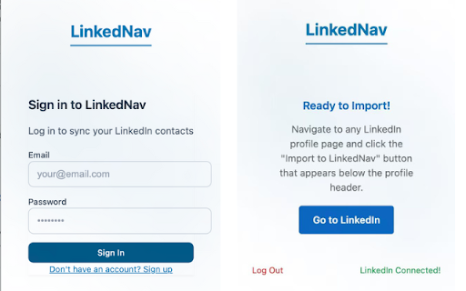LinkedNav screenshot