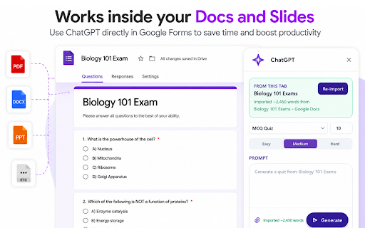 FormGPT AI Google Form Builder screenshot