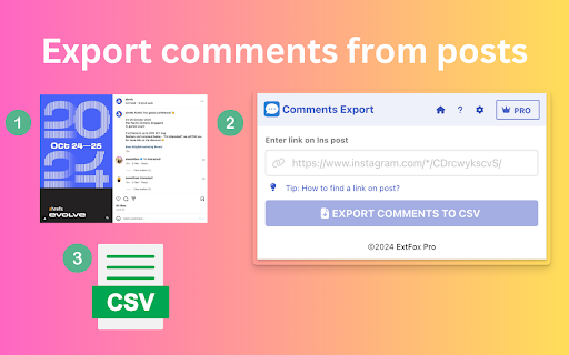 Comments Export - Post Comments Exporter and Scraper for Social Media screenshot