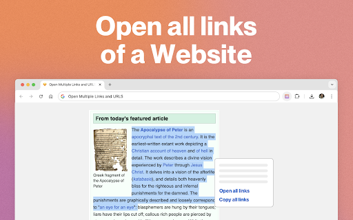 Open Multiple Links and URLs screenshot