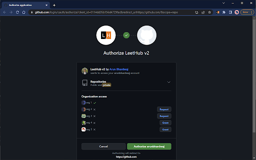 LeetHub v2 screenshot