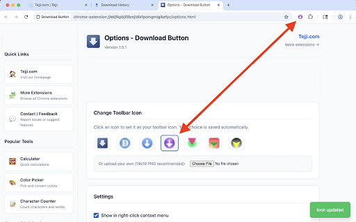 Download Button screenshot