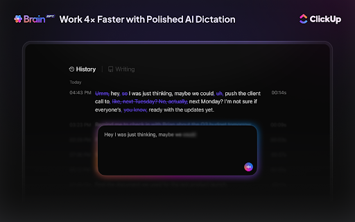 ClickUp: Talk to AI in Any Tab: ChatGPT, Gemini & Claude + Voice Dictation screenshot