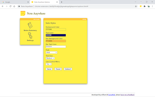 Note Anywhere screenshot