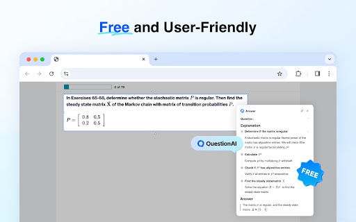 QuestionAI Homework Powered AI Assistant screenshot