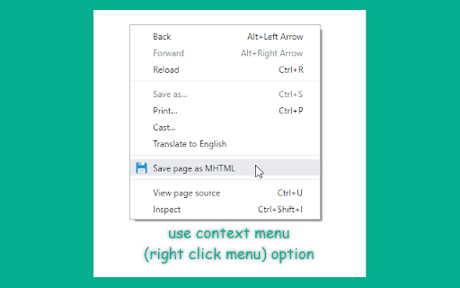 Save Webpages Offline As MHTML screenshot