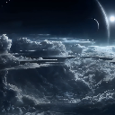 Celestial horizon above the storm icon