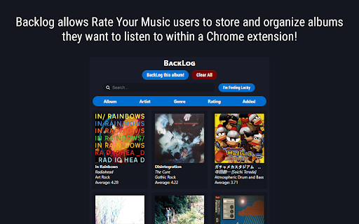 BackLog for Rate Your Music screenshot