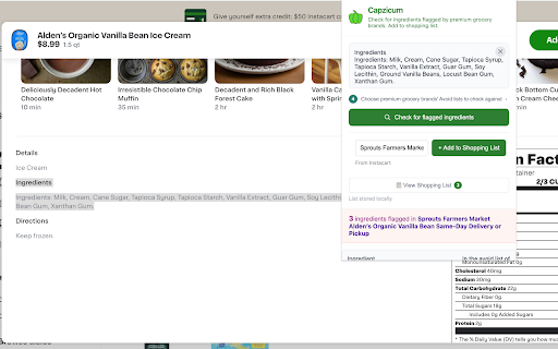 Capzicum Ingredient Scanner screenshot