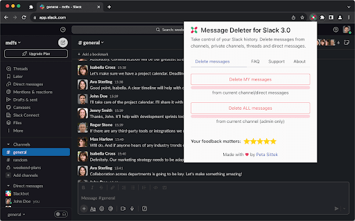 Message Deleter for Slack 3.0 screenshot