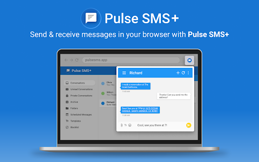 Pulse SMS Extension screenshot