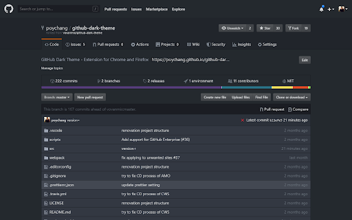 GitHub Dark Theme screenshot