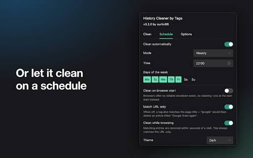 History Cleaner by Tags screenshot
