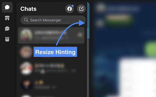 FB Messenger Chat List Resizer screenshot