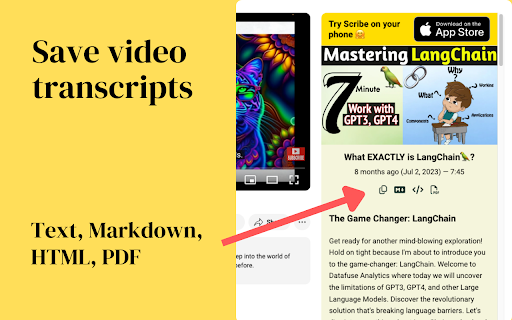Scribe - Instant YouTube Transcripts screenshot