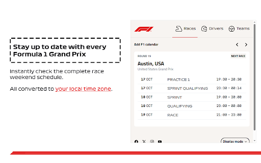 F1 - Schedule & Results screenshot