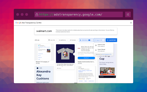 Google Ads Transparency Pro screenshot