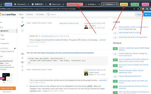 Manage Tabs Group screenshot