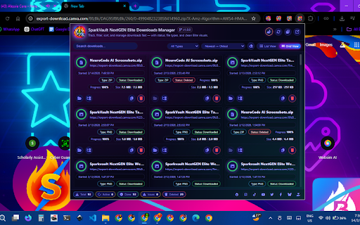 SparkVault NextGEN Elite Downloads Manager screenshot