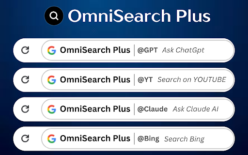 OmniSearch Plus - ChatGPT, Claude, YouTube, Bing Search Bar screenshot