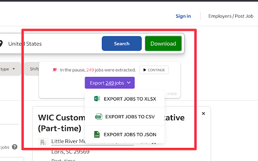 Jobs Scraper for Indeed screenshot
