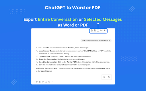 ChatGPT to Word or PDF screenshot