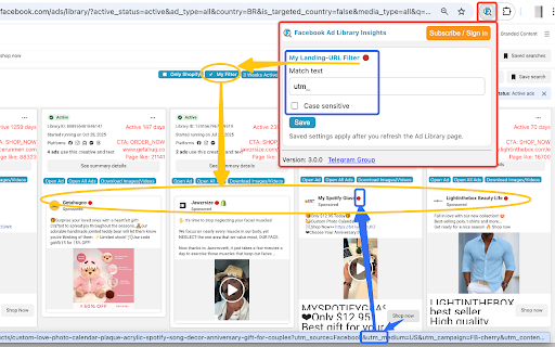 Ad Library Insights for Facebook™ - Filter ADs,Download HD-Videos screenshot