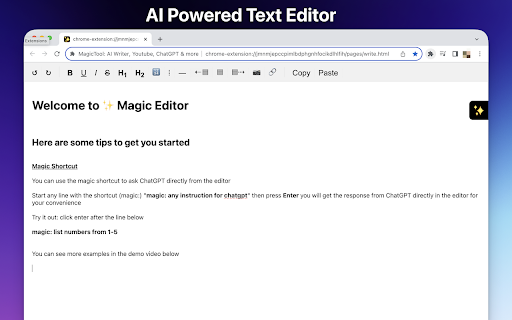 AI Chrome Extension powered by ChatGPT - Magictool AI screenshot