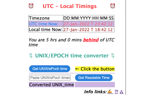 Time Viewer and UNIX time generator - uTiCh screenshot