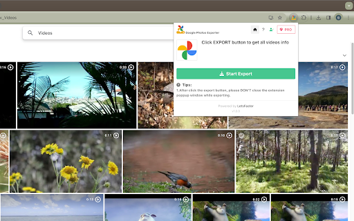 Google Photos Video Exporter screenshot