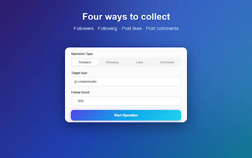 Follower Export – Following, Likes & Comments to CSV, Excel screenshot
