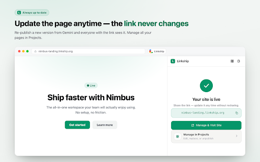 Publish Gemini HTML Code By LinkShip screenshot