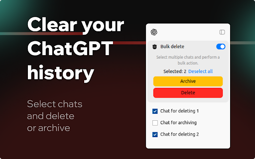 ChatGPT Delete All Chats screenshot