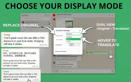 Translator for WhatsApp™ Web: Private, Unlimited & Local AI screenshot
