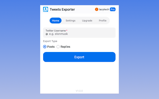Twitter Comments Exporter screenshot
