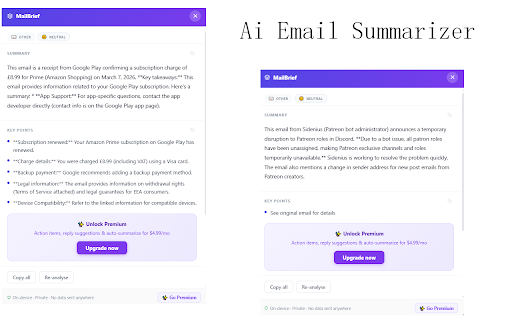 MailBrief – AI Email Summarizer screenshot