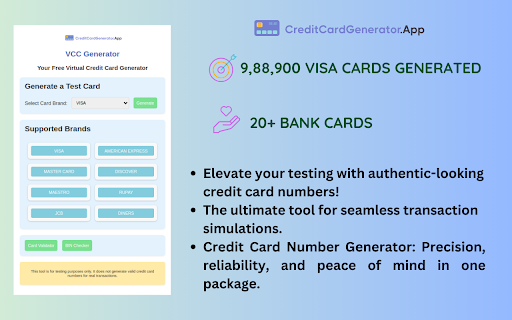 VCC Generator - Virtual Credit Card Generator screenshot
