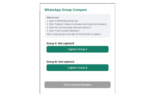 WhatsApp Group Compare screenshot
