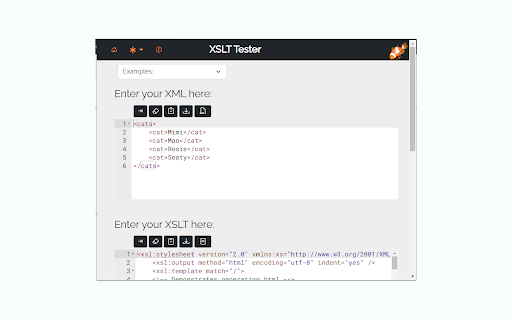 XSLT Tester screenshot