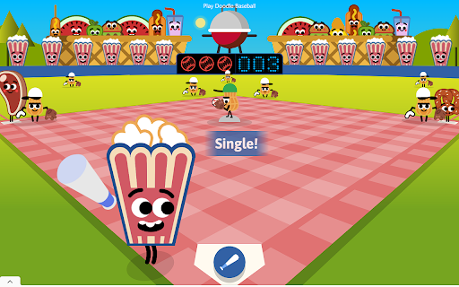 Doodle Baseball Google Chrome Baseball Game screenshot