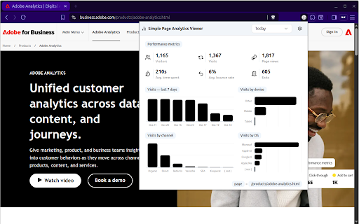 Simple In-Page Analytics Viewer screenshot