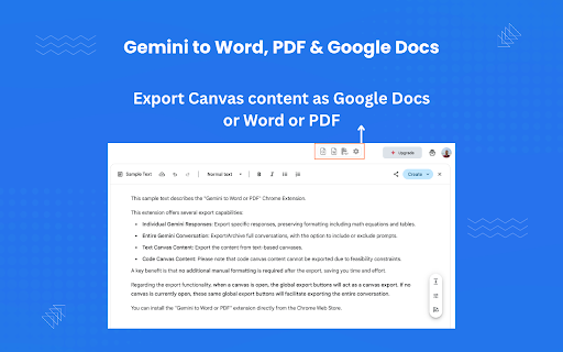 AI Chat to Word, PDF & Google Docs - for Gemini screenshot