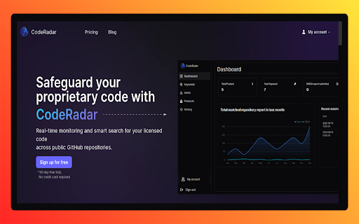 CodeRadar - Github DMCA Helper screenshot