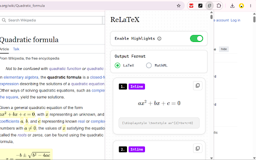 ReLaTeX - Copy & Render AI Equations screenshot