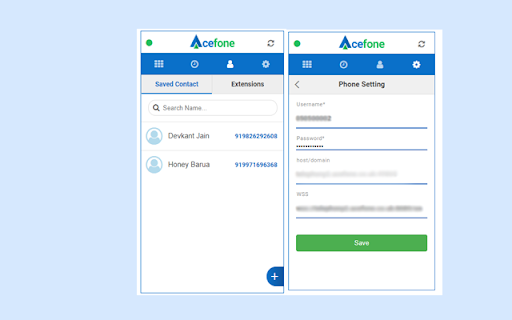 Acefone WebPhone screenshot